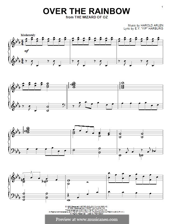 Piano version: para um único musico (Editado por H. Bulow) by Harold Arlen