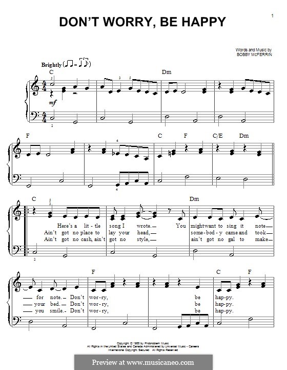Don't Worry, Be Happy: Para Piano by Bobby McFerrin