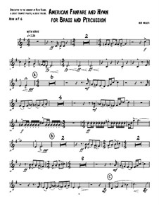 An American Fanfare and Hymn for Brass and Percussion: French horn 4 part by Ken Miller