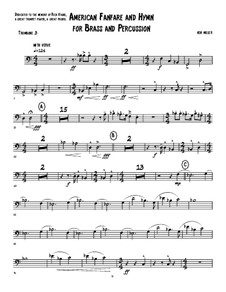 An American Fanfare and Hymn for Brass and Percussion: Trombone 3 part by Ken Miller