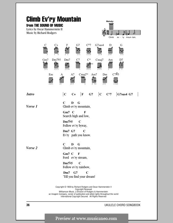 Climb Ev'ry Mountain (from The Sound Of Music): para ukulele by Richard Rodgers