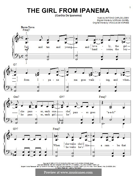 Piano version: versão muito facil by Antonio Carlos Jobim