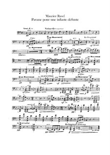 Pavane pour une infante défunte (Pavane for a Dead Princess), M.19: para orquestra - parte violoncelo by Maurice Ravel
