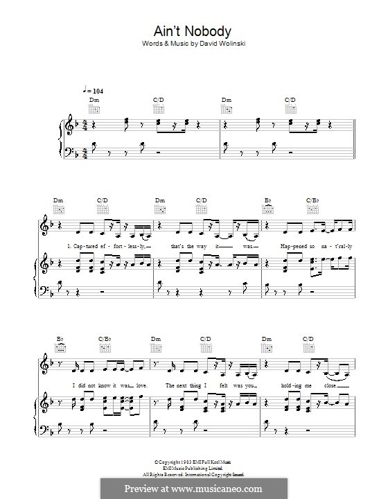 Ain't Nobody (Chaka Khan): Para vocais e piano (ou Guitarra) by David Wolinski