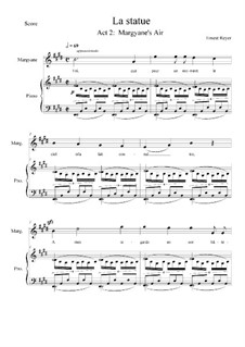 La statue (The Statue): Margyane's Air, for voice and piano by Ernest Reyer