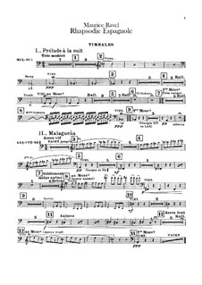 Rapsodie espagnole, M.54: Parte percussão by Maurice Ravel