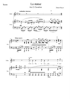 La statue (The Statue): Cavatine, for tenor and piano by Ernest Reyer