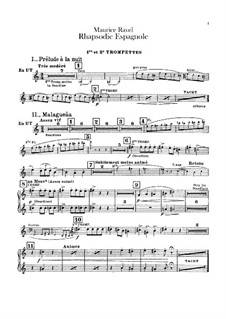 Rapsodie espagnole, M.54: parte trompetas by Maurice Ravel