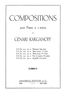 Adieu, Op.20: Cahier I by Genari Karganoff