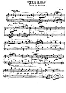 Daphnis et Chloé, M.57: Fragments, for piano by Maurice Ravel