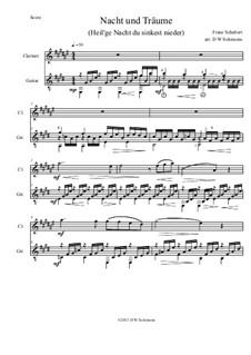 Nacht und Träume (Night and Dreams), D.827 Op.43 No.2: para clarinete e guitarra by Franz Schubert