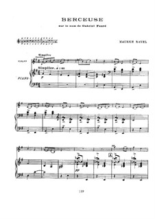 Berceuse sur le nom de Gabriel Fauré, M.74: Berceuse sur le nom de Gabriel Fauré by Maurice Ravel