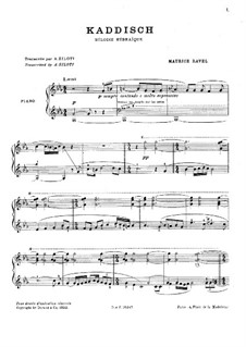 Deux mélodies hébraïques (Two Hebrew Melodies): No.1 Kaddisch by Maurice Ravel