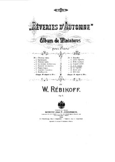 Rêveries d’automne, Op.8: No.13-14 by Vladimir Ivanovich Rebikov