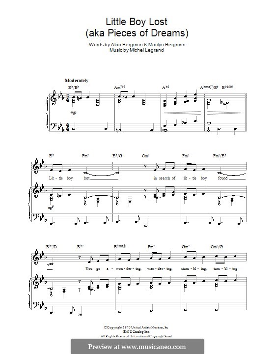 Little Boy Lost: Para vocais e piano (ou Guitarra) by Michel Legrand