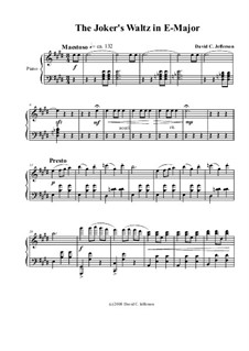 Piano Studies Bk.1: No.IV - The Joker's Waltz in E Major by David Jefferson