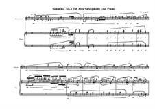 3 Sonatina's for Alto saxophone and piano: Sonatina No.1, MVWV 539 by Maurice Verheul