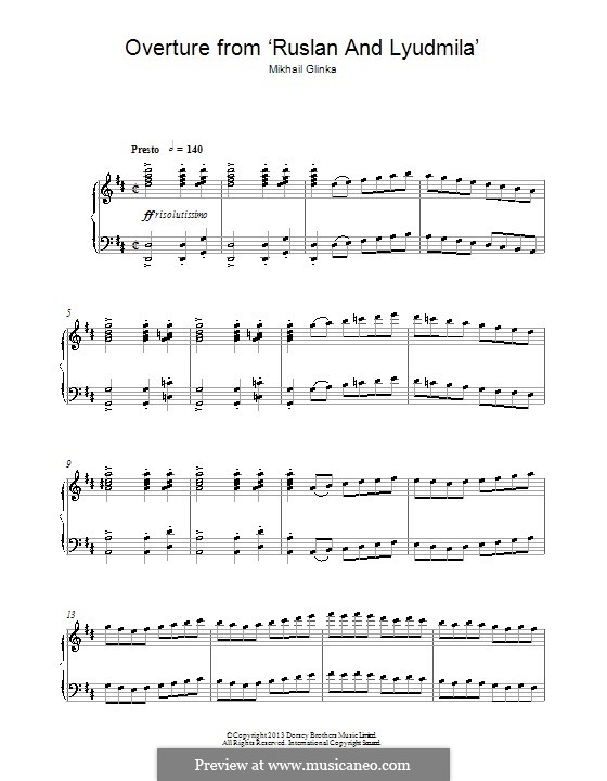 Overture: Para Piano by Mikhail Glinka
