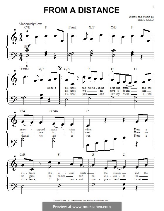 From a Distance: Para Piano by Julie Gold