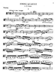 String Quartet in G Major: parte viola by Nikolai Rimsky-Korsakov