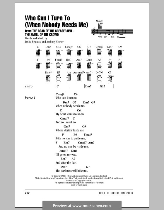 Who Can I Turn To?: para ukulele by Anthony Newley, Leslie Bricusse