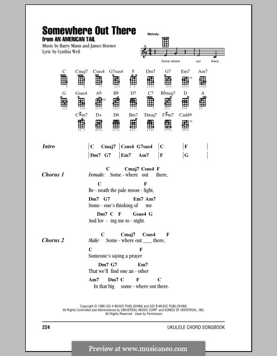 Somewhere Out There (from An American Tail): para ukulele by Barry Mann, Cynthia Weil, James Horner