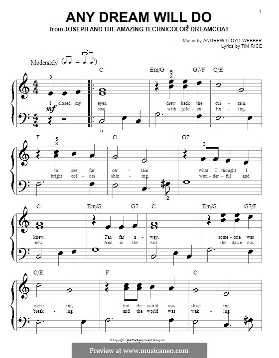 Any Dream Will Do: Para Piano by Andrew Lloyd Webber
