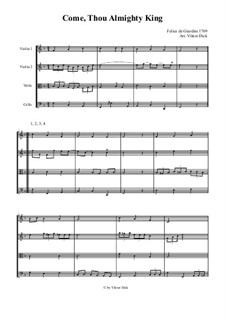 Come, Thou Almighty King: para quartetos de cordas by Felice Giardini
