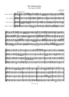 The Minstrel Boy (The Moreen): For sax quartet SATB by folklore