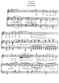 A morire: For mezzo-soprano and piano by Giacomo Carissimi