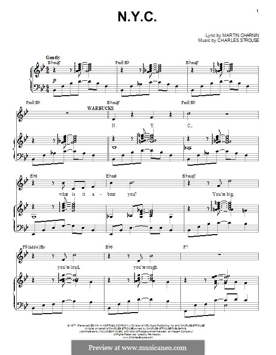 N.Y.C. (from Annie): Para vocais e piano (ou Guitarra) by Charles Strouse
