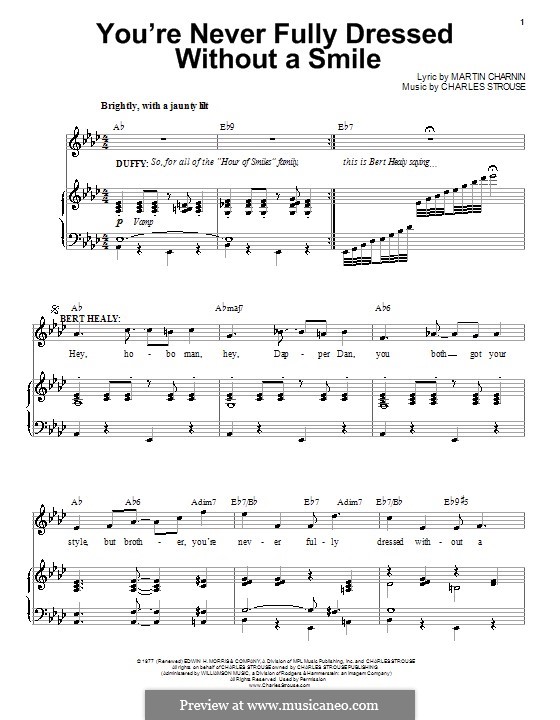 You're Never Fully Dressed without a Smile: Para vocais e piano (ou Guitarra) by Charles Strouse
