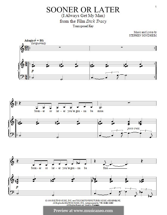 Sooner or Later (I Always Get My Man): Para vocais e piano by Stephen Sondheim