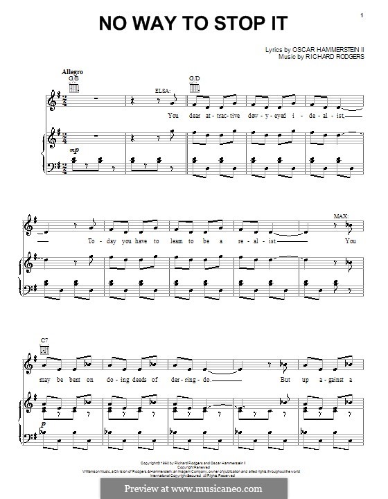 No Way to Stop It: Para vocais e piano (ou Guitarra) by Richard Rodgers