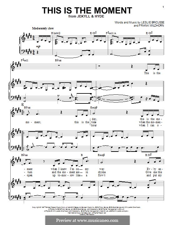 This Is The Moment (from Jekyll And Hyde): Para vocais e piano by Frank Wildhorn
