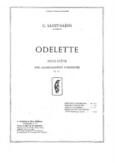 Odelette, Op.162: Solo part, score for flute and piano by Camille Saint-Saëns