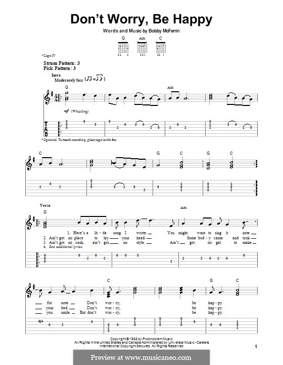 Don't Worry, Be Happy: Para guitarra com guia by Bobby McFerrin