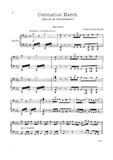Coronation March, Op.117: para piano de quadro mãos by Camille Saint-Saëns