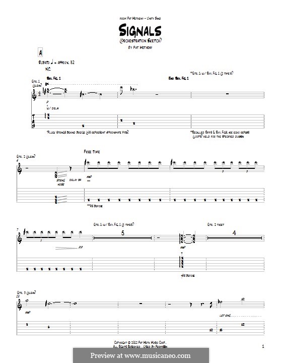 Signals (Orchestrion Sketch): Para guitarra com guia by Pat Metheny