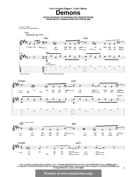 Demon аккорды. Imagine dragons demons ноты. песни imagine dragons на гитаре. Demon аккорды. Demon аккорды.
