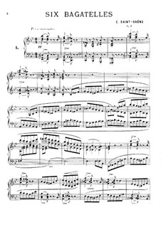 Six Bagatelles, Op.3: Para Piano by Camille Saint-Saëns
