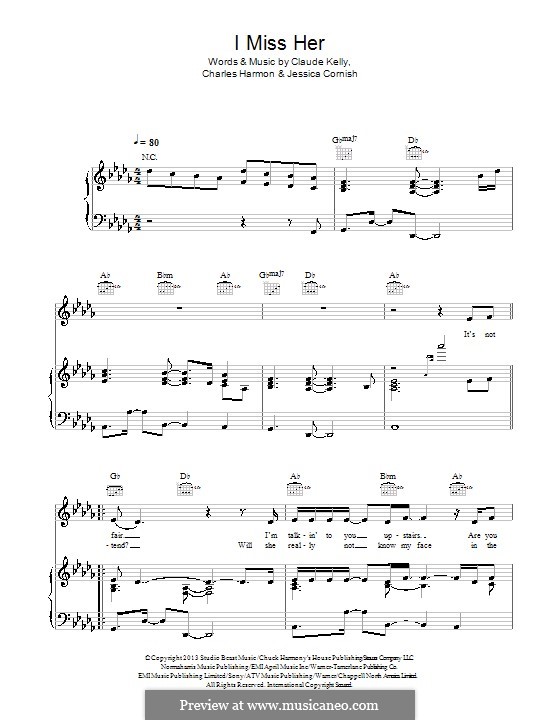 I Miss Her (Jessie J): Para vocais e piano (ou Guitarra) by Charles Harmon, Claude Kelly, Jessica Cornish