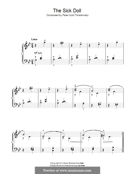 No.6 The Sick Doll: Para Piano by Pyotr Tchaikovsky