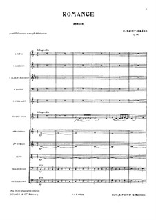 Romance for Violin and Orchestra, Op.48: Partitura completa by Camille Saint-Saëns