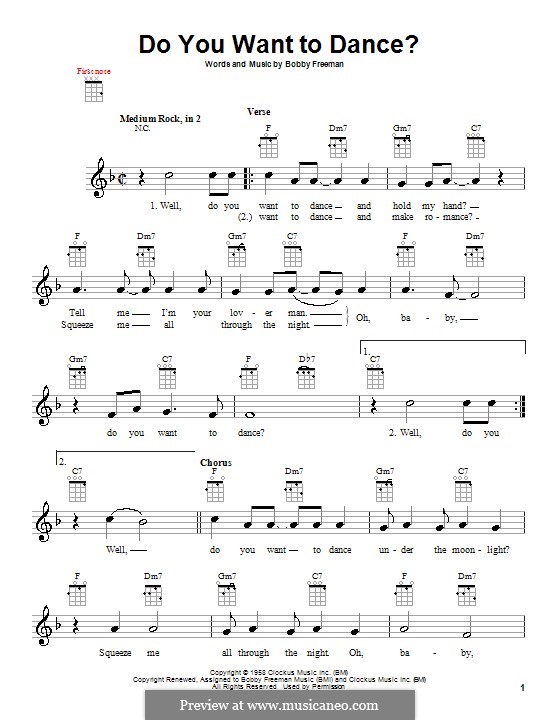 Do You Want To Dance? (The Beach Boys): para ukulele by Robert Freeman