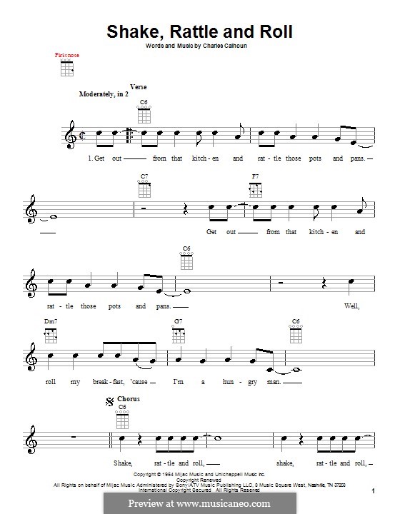 Shake, Rattle and Roll (Bill Haley & His Comets): para ukulele by Charles Calhoun
