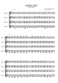 Aura Lee: For four guitars by George R. Poulton