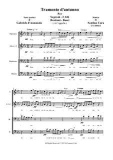 Tramonto d'autunno - choir SAABrB a cappella, CS180S12: Tramonto d'autunno - choir SAABrB a cappella by Santino Cara