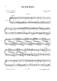 Scherzo, Op.87: para piano de quadro mãos by Camille Saint-Saëns