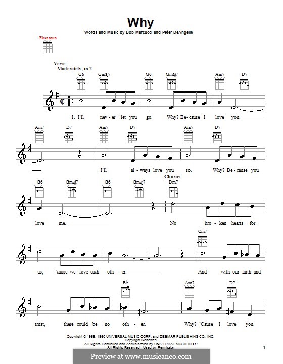 Why (Frankie Avalon): para ukulele by Bob Marcucci, Peter DeAngelis